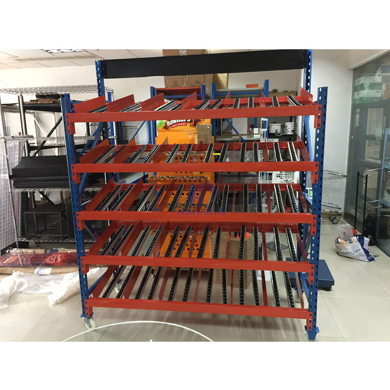 Ebb And Flow Vertical Rack Pallet Flow Racking Track Customized Gravity Carton Flow Racking System