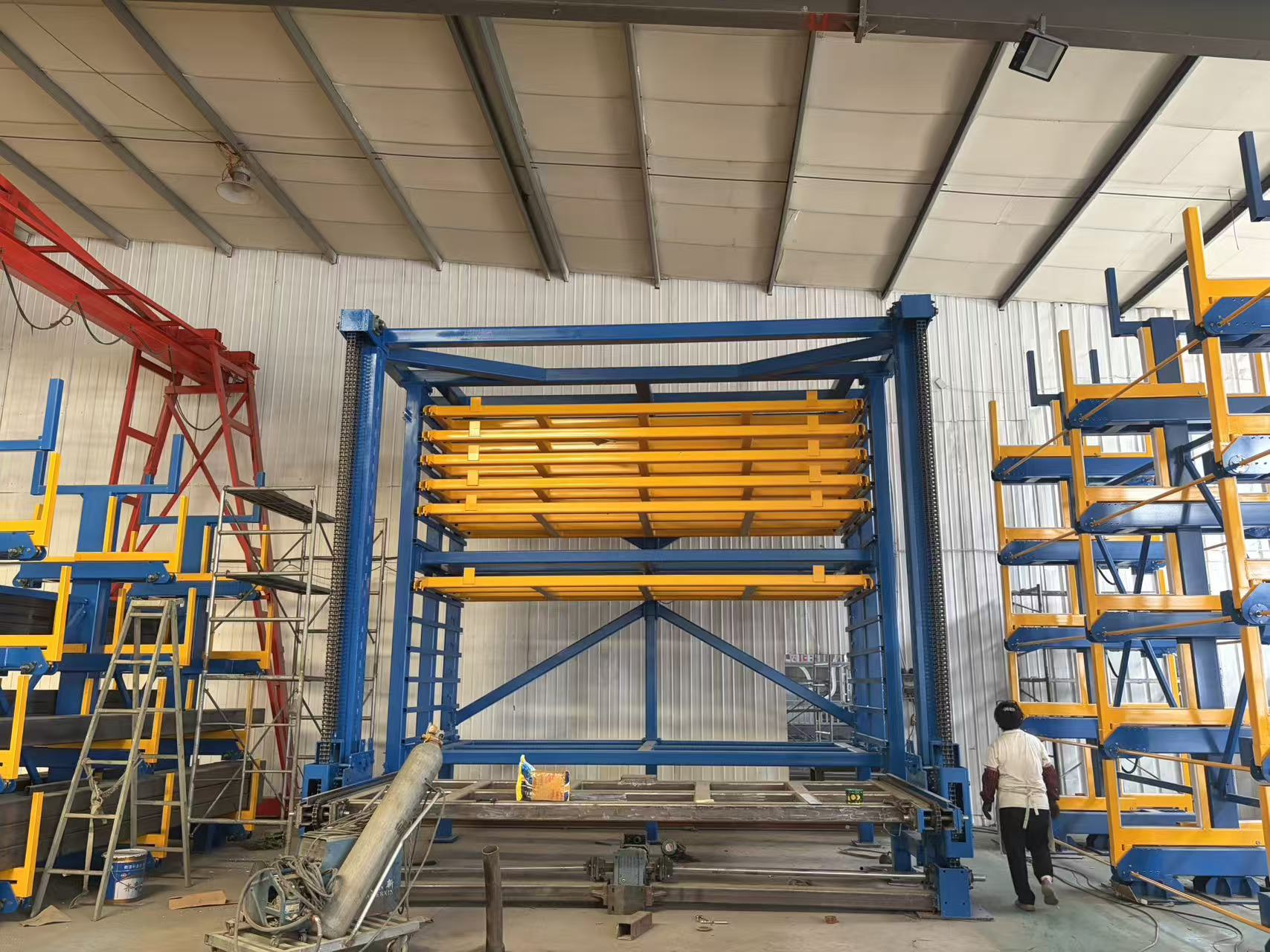 Intelligent Automated Warehouse System Steel Sheet Metal Storage Rack 8-Layer Heavy Duty Corrosion Protection High Load Capacity