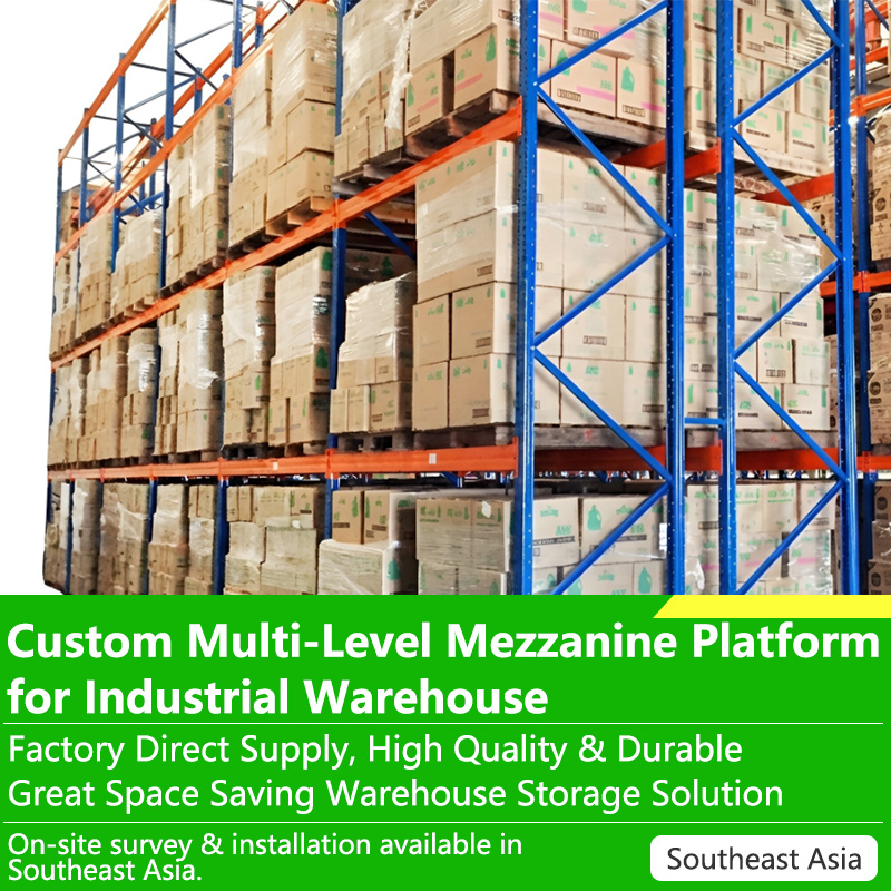 Heavy Duty 3-Layer Epoxy Coated Pallet Racking Cold Rolled Steel Selective Pallet Rack Clip Type Storage Shelving Card Slot Rack