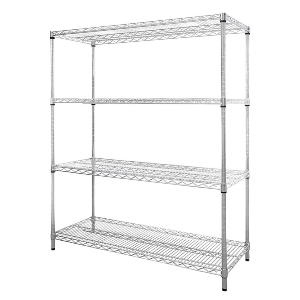 Heavy-Duty 5-Tier Industrial Warehouse Metal Rack Chrome Polishing Wire Shelving with Wire Mesh Shelf Durable 4 Tiers Shelf