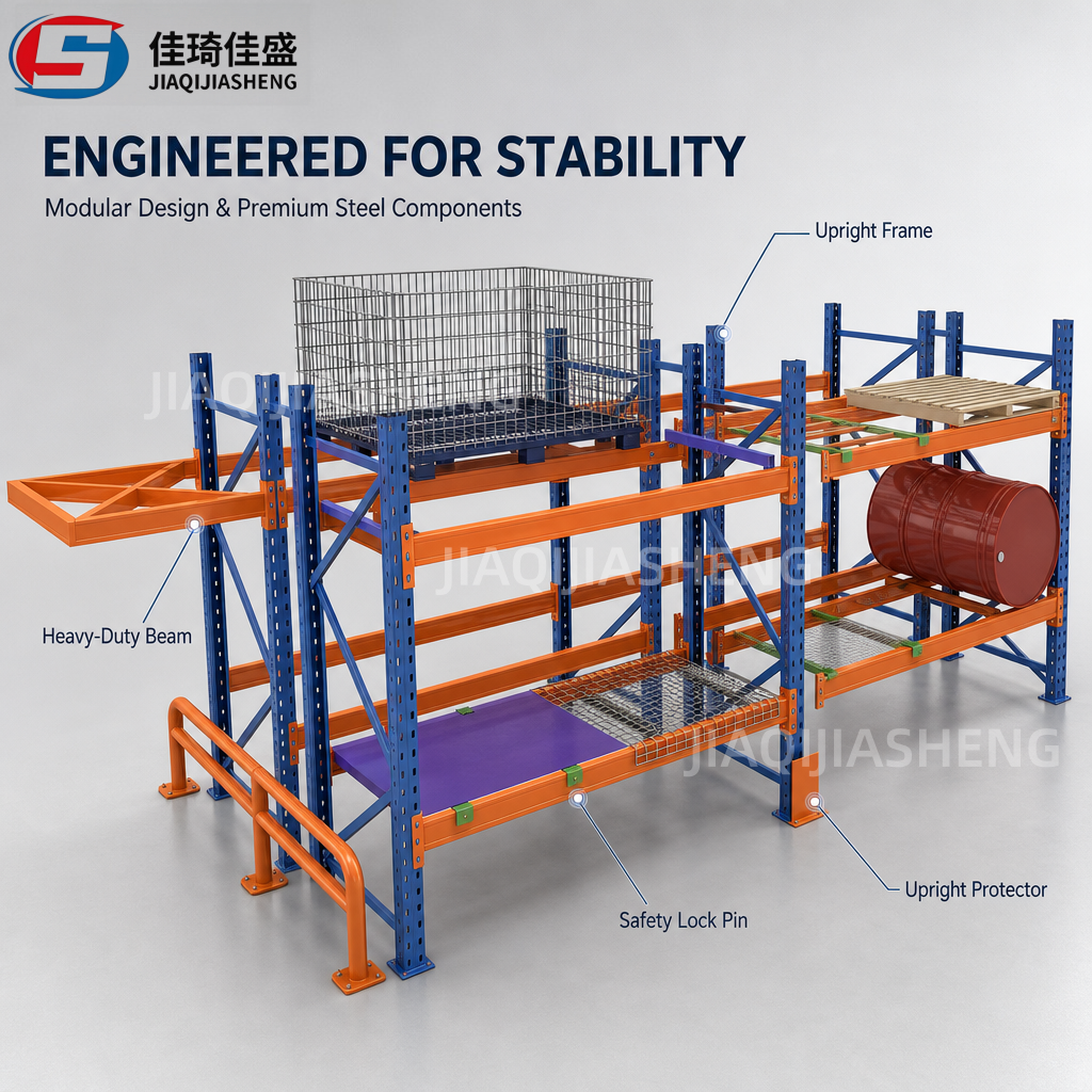 Custom Surface Finish OEM Heavy Loading Modular Assembled Beam Type Heavy Duty Pallet Racking for Production Workshop Storage