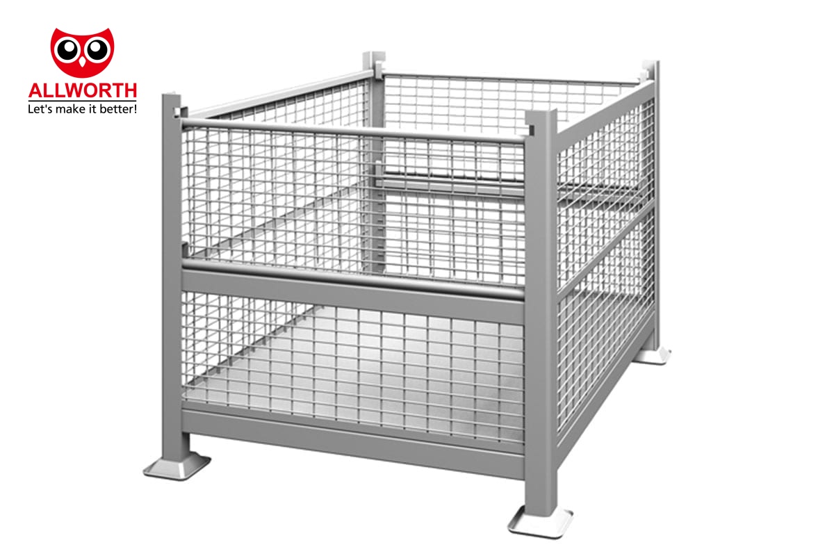 High Quality Steel Wire Mesh Pallet Cage Container for Storage