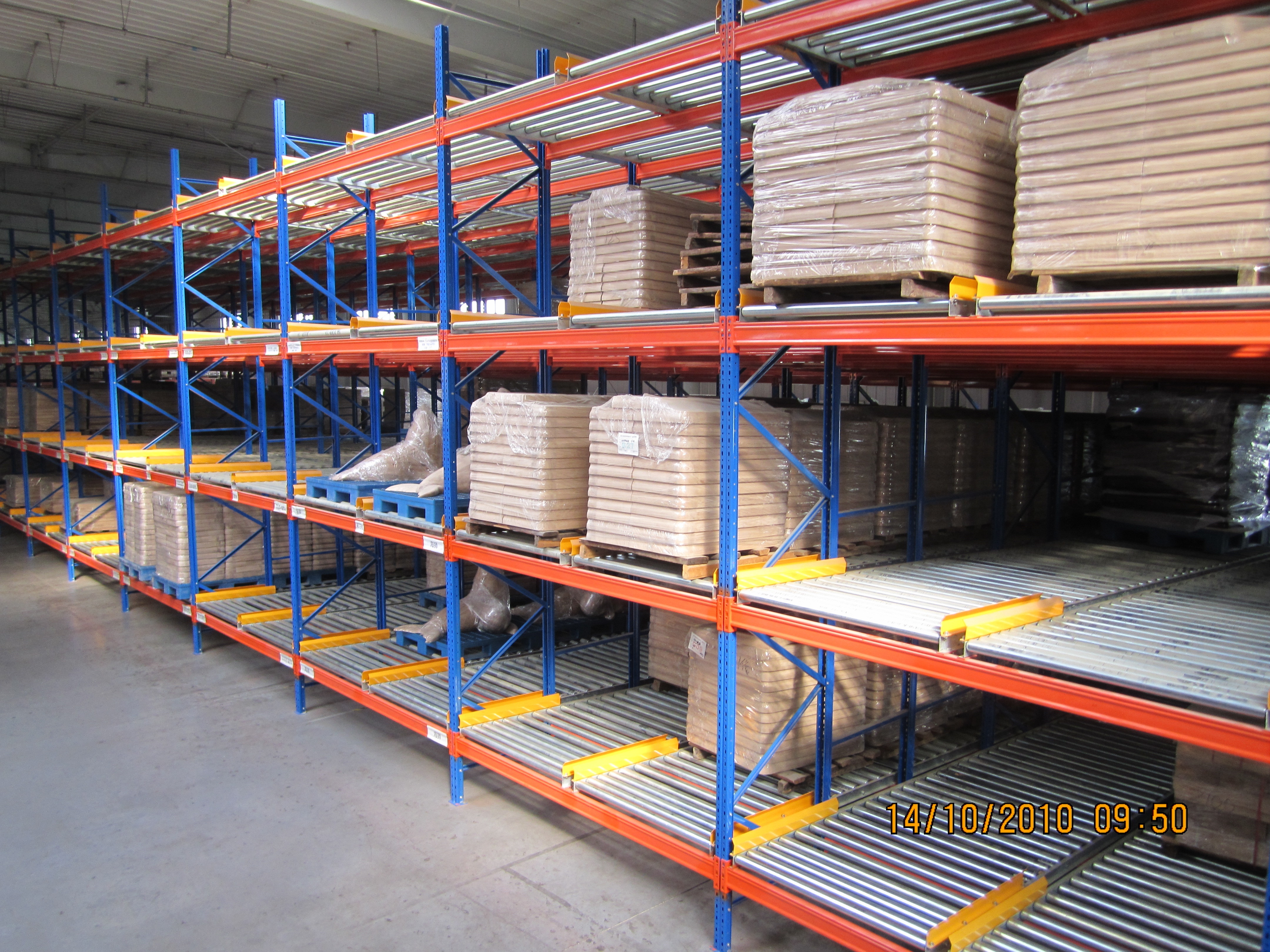 Warehouse High Density Gravity Roller Pallet Flow Racking