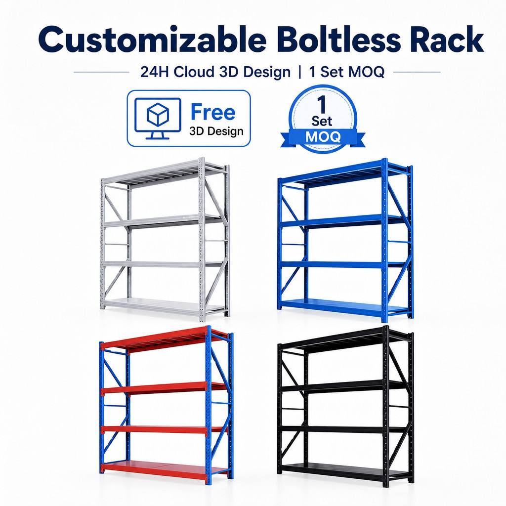 Mracking Light Duty Warehouse Selective Shelf Metal Steel Customized Rack Storage System Boltless Racking