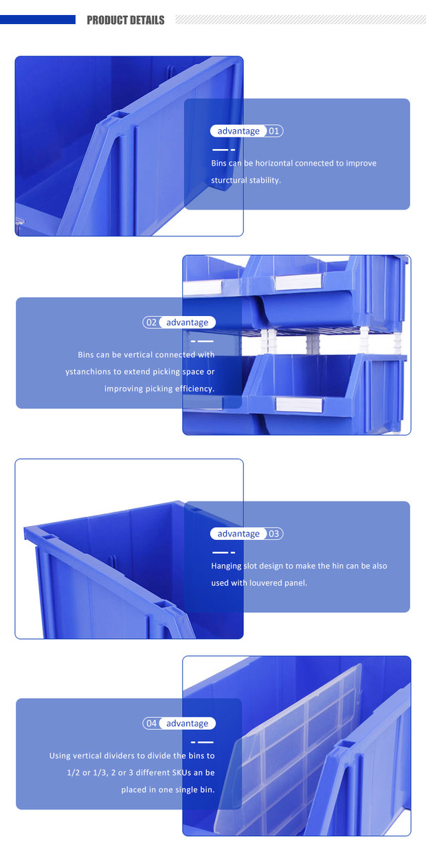 INORDER Semi-Open Stacking Warehouse Bin Spare Parts Picking Storage Organizer for Hardware Sorting Shelving Wholesale