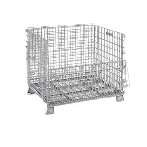 OEM ODM Metal Wire Mesh Cage Heavy Duty Stackable Pallet Bin Factory Direct Supply Logistics Storage Cage