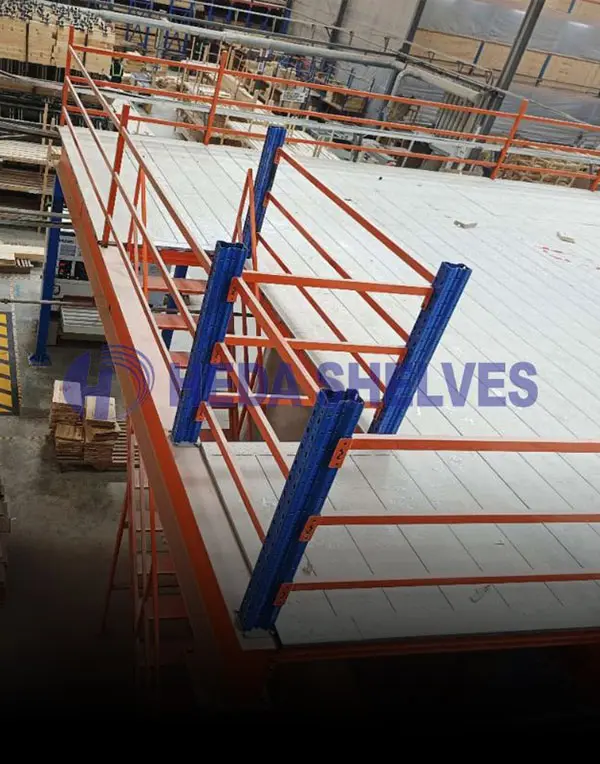 Rack-supported mezzanine floor for manual picking warehouse