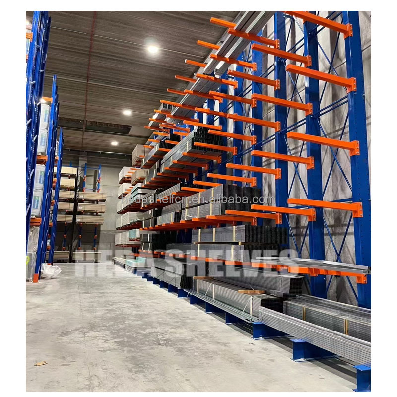 Single Sided Cantilever Rack Heavy Duty Cantilever Shelf Pallet Racking System Selective Steel Warehouse Tube Shelves