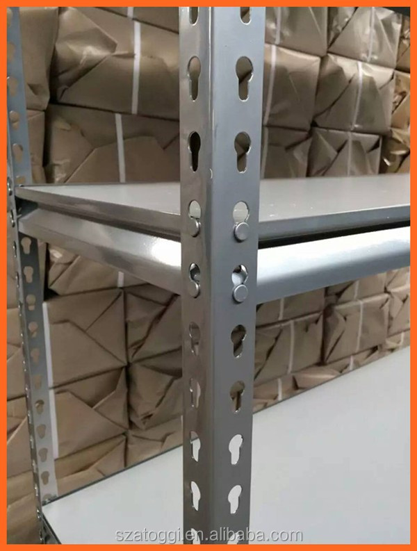 5 Layer Steel Slotted Angle Shelving Sheet Metal Storage Rack with MDF Shelves Corrosion Protection
