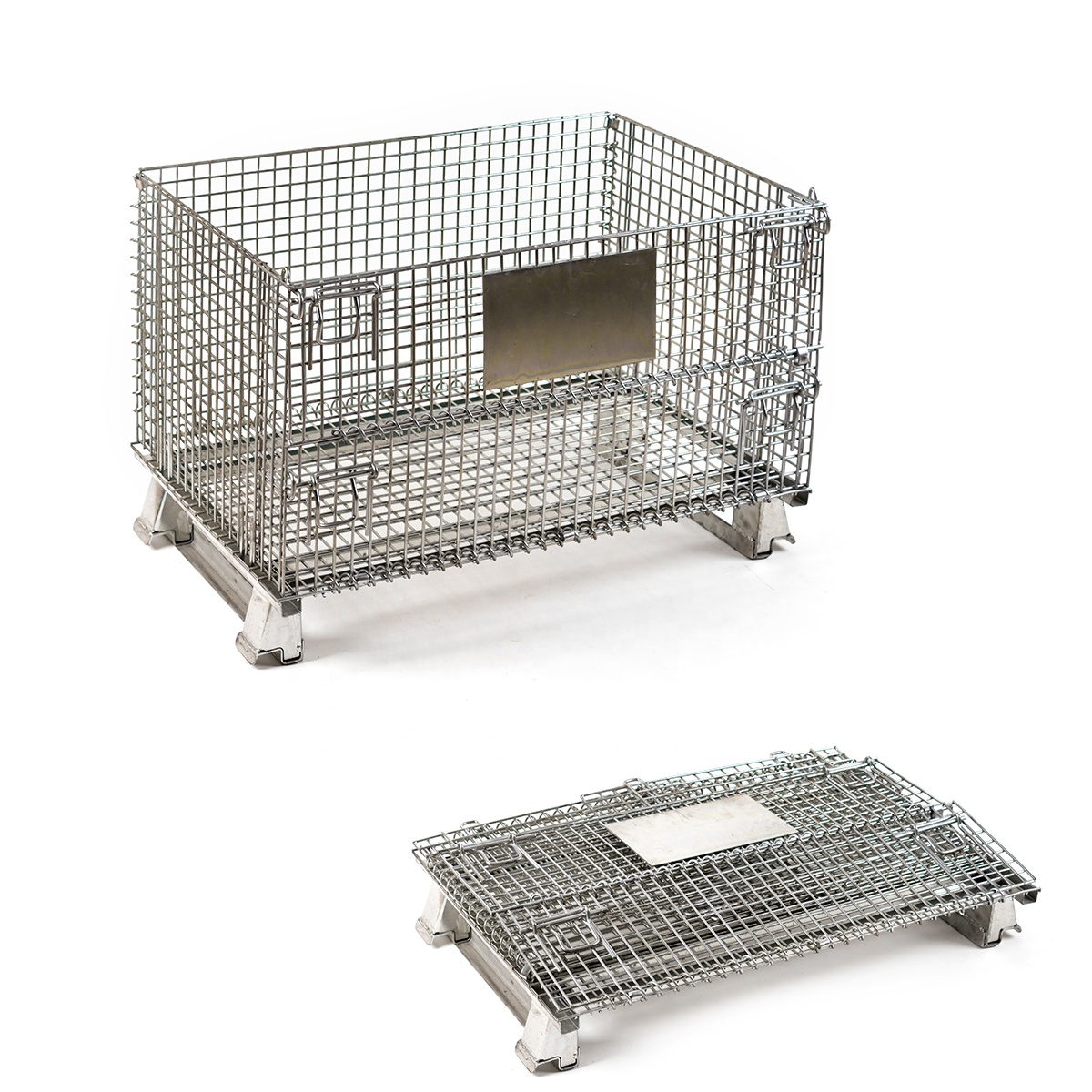 Galvanized Coated Wire Mesh Stacking Pallet Warehouse Foldable Wire Container
