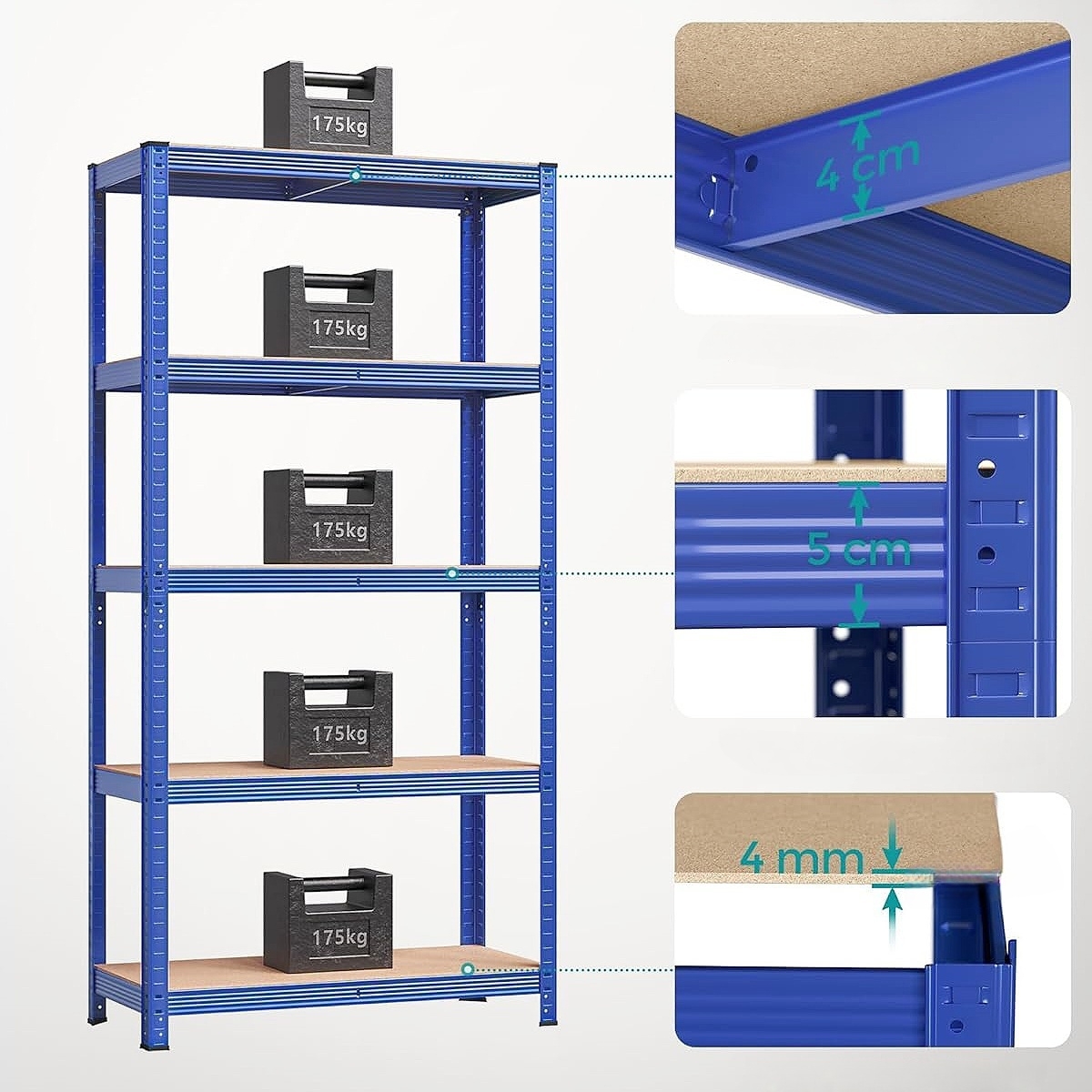 Slotted Angle Racks Rack For Shop Slot Shelf Angle Metal Home Storage Shelf Steel Rack 5 Level Boltless Metal Warehouse Rack