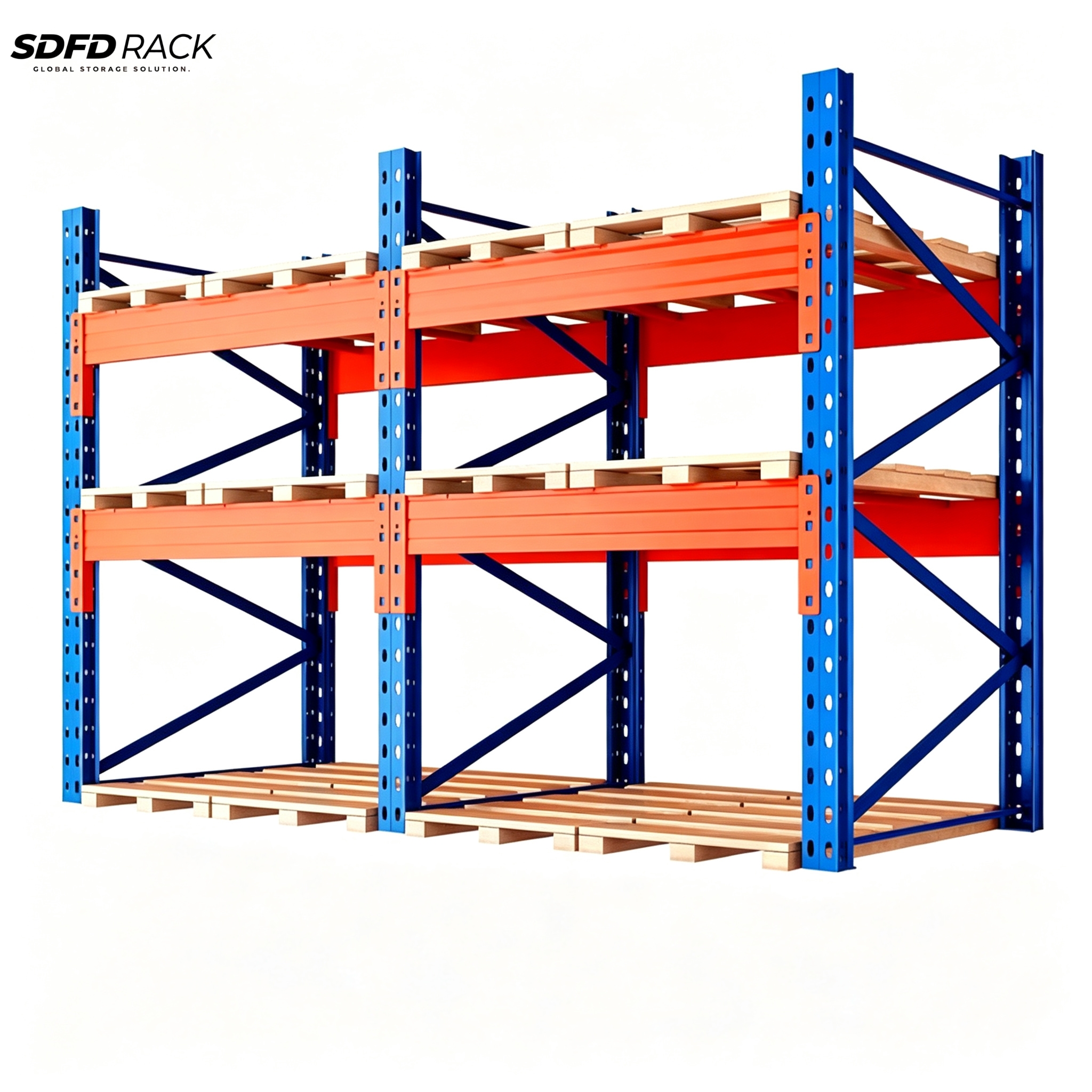 Wholesale Custom Heavy Duty Industrial Rack for High Load 2000 Kilos Per Level Warehouse Storage Tear Drop Pallet Racking System