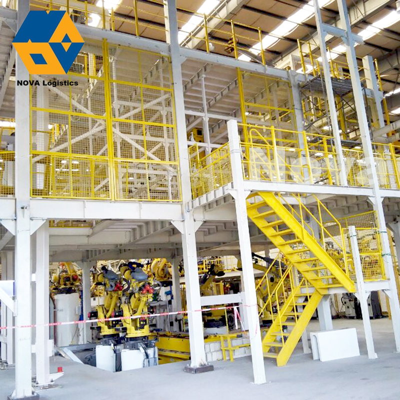 Nova Steel Customized Heavy-Duty Industrial Mezzanine Metal Floor Rack for Warehouse Storage for Manufacturers' Shelves