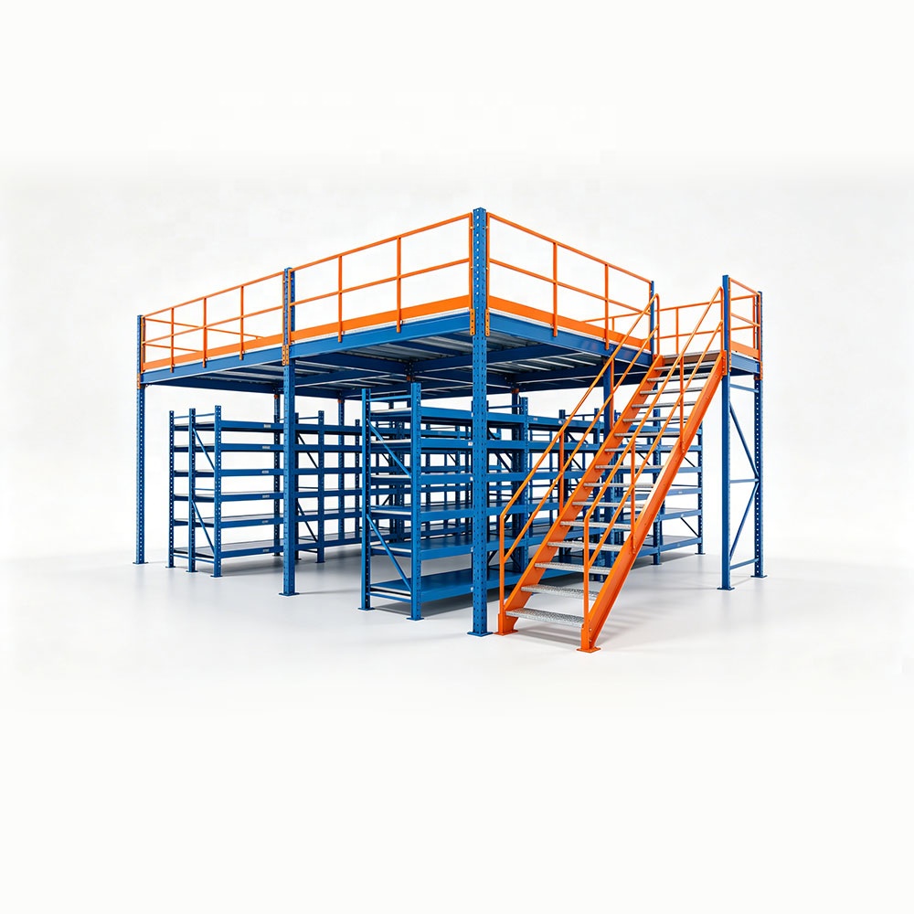 Warehouse Storage Steel Mezzanine Rack System 2-Layer Anti-Rust Multi-Level Platform Heavy Duty Industrial Use 300kg/sqm Load