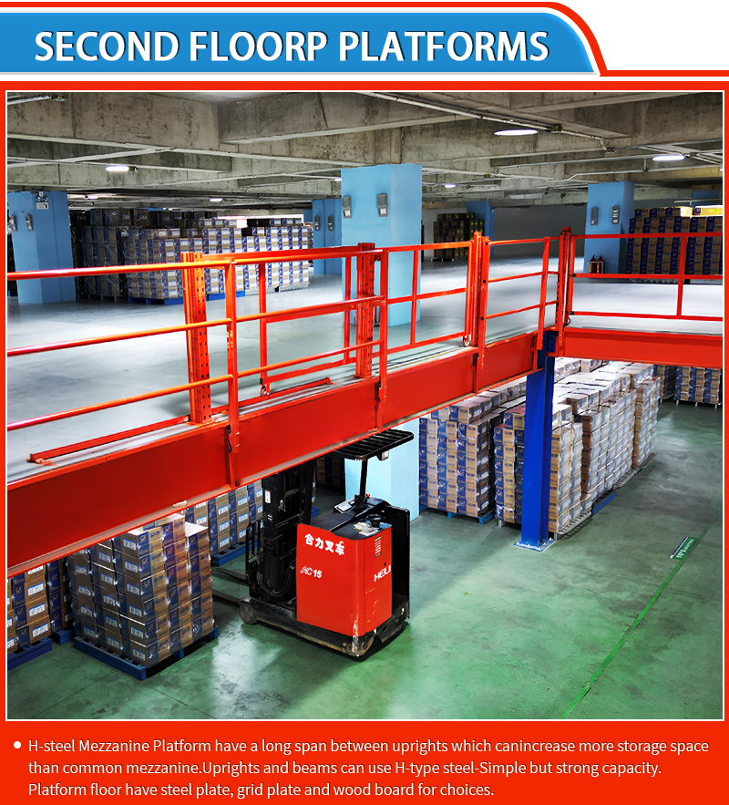 Customized High Density Storage Mezzanine Steel Wholesale Mezzanine Floor Platform Metal Mezzanine