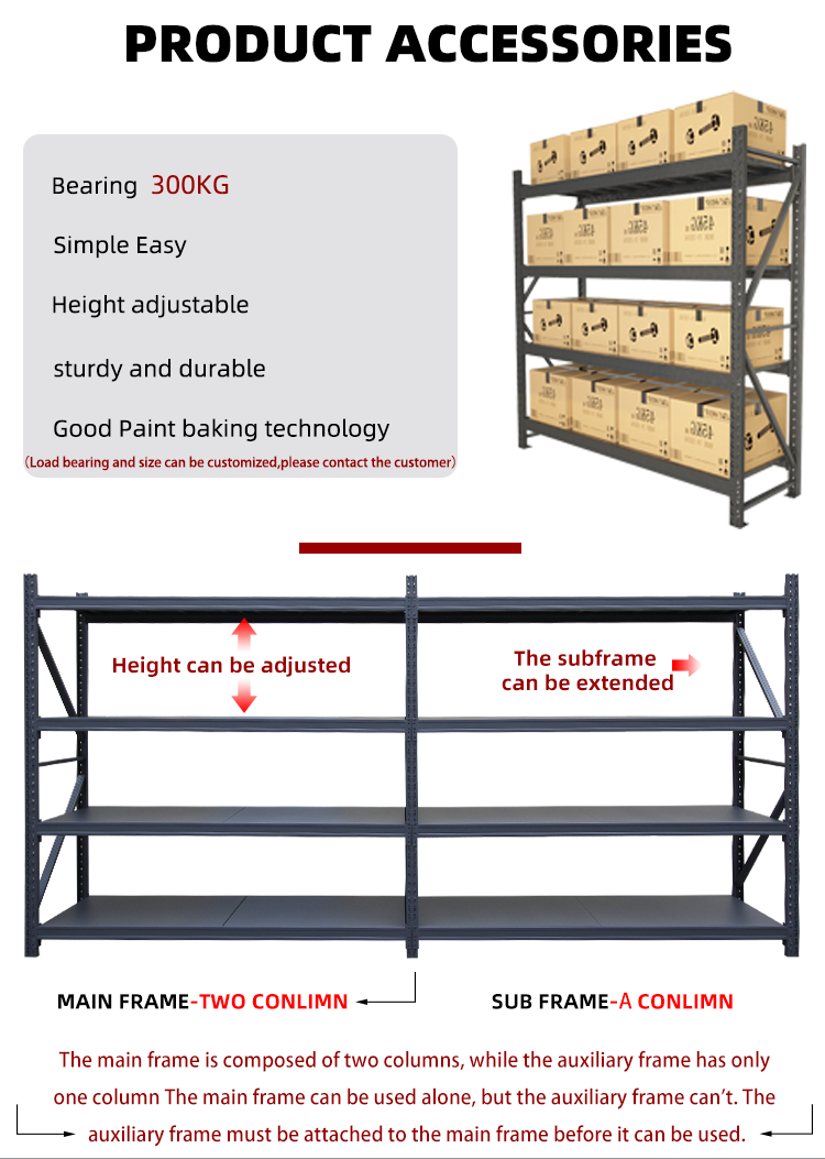 Foshan RUNDA 200KG Storage Rack Light Duty Style High Quality Sturdy Warehouse Shelves Durable Factory Shelf Rz