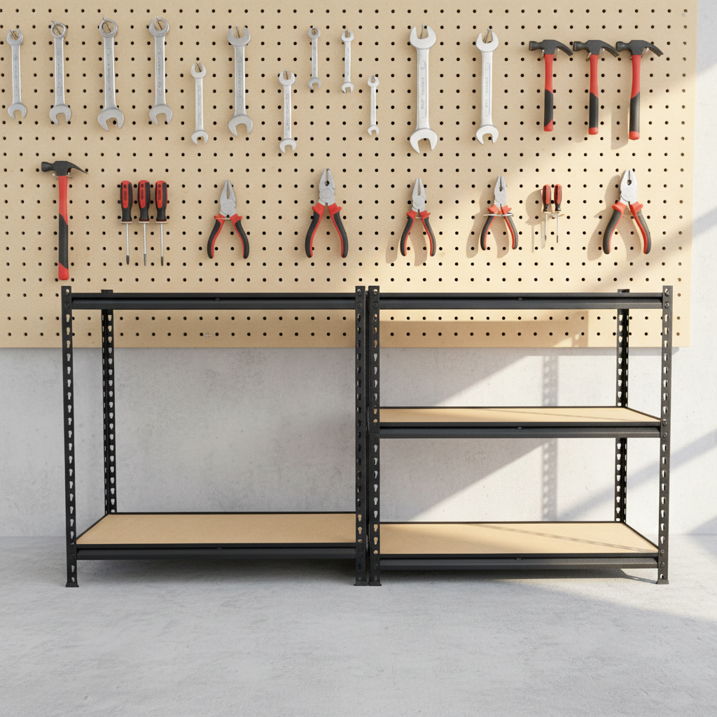 5 Layer Industrial Warehouse Storage Shelving Racks Heavy Duty Adjustable Boltless Rivet Rack Powder Coated Corrosion Protection