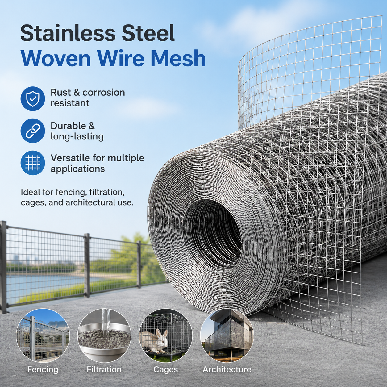 Galvanized Welded Wire Mesh Roll Hardware Cloth Square Grid Garden Fence Animal Cage Screen Wholesale Manufacturer