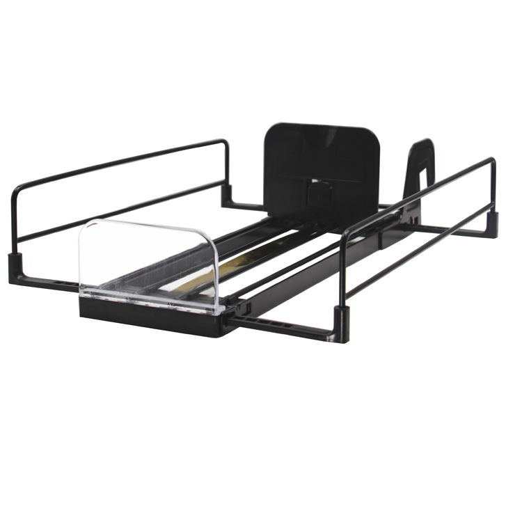 Supermarket Heavy Duty Foldable Automatic Magnetic Shelf Pusher System With Plastic Wire Tray And Hand Pusher Supermarket Rack