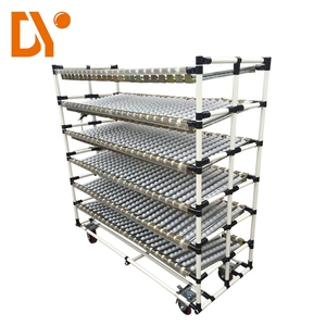Customization Industrial Heavy Duty Adjustable Sliding Carbon Steel White/Black Gravity Flow Pipe Racks Wheels for Warehouse
