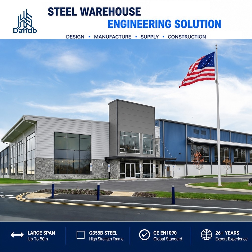 Large Span Warehouse Building Clear Height Storage Facility Pallet Racking System Logistics Space Optimization Design