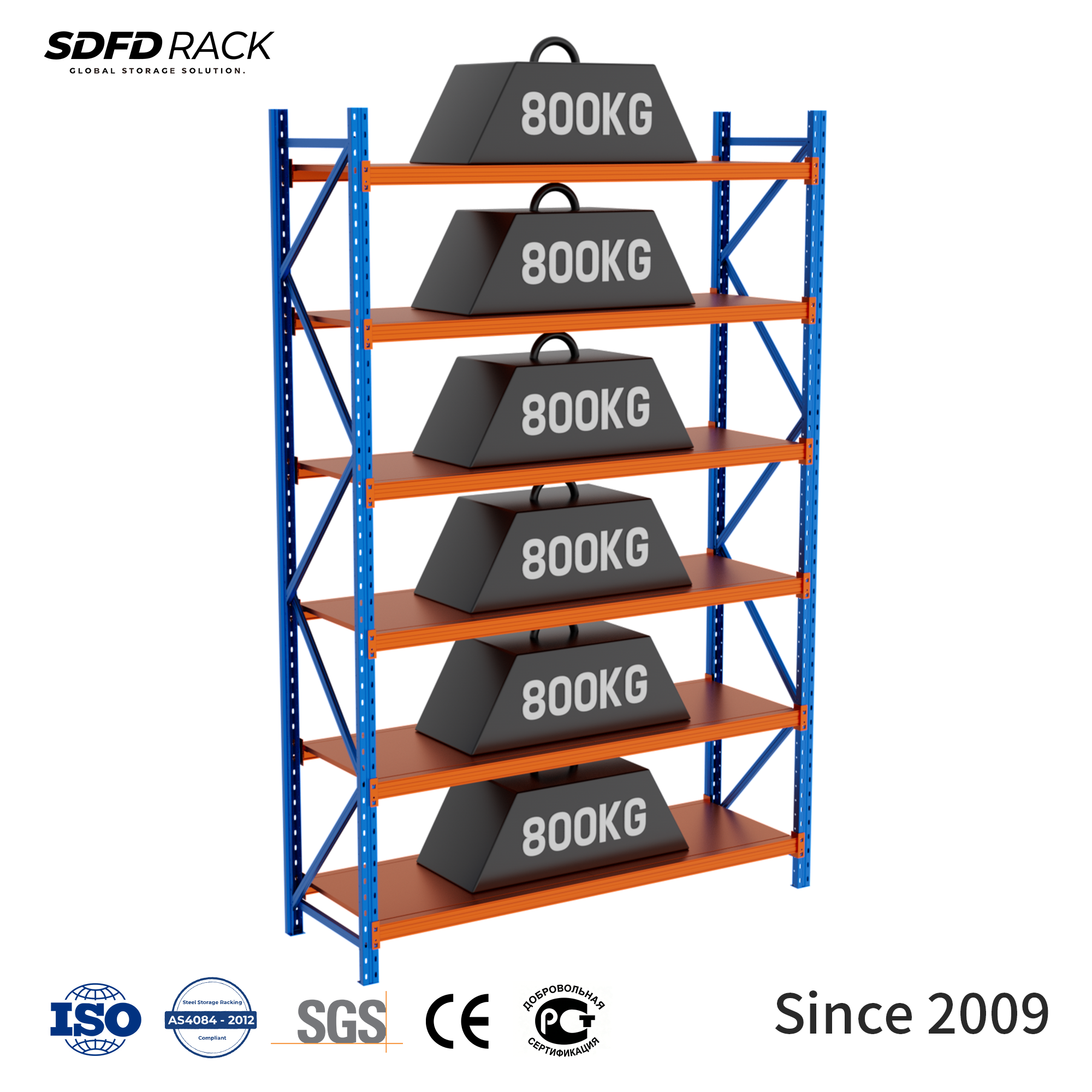 Hot Selling 800kg Adjustable Metal Racking Custom 4 5 6 Layer Selective Pallet Racking System Heavy Duty Warehouse Pallet Racks
