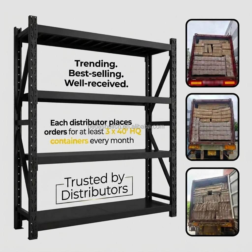 Factory Storage Shelves Garage 4 Layer Long Span Rack System Shelving Medium Duty Longspan Shelving