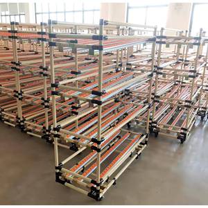 AOCHEN Industrial Collapsible Adjustable Gravity Roller Shelves