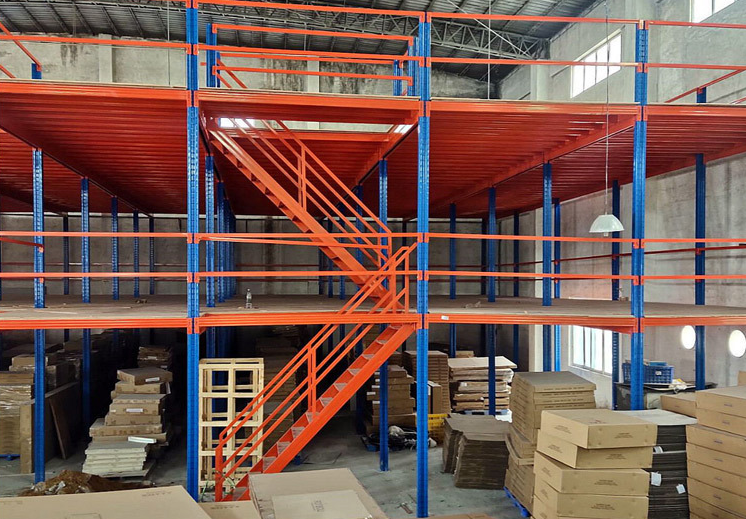 Mezzanine Platform Pallet Attic Loft Rack-Steel 2-Layer Mezzanine 500kg Load Capacity Solid Steel Flooring Corrosion Protection