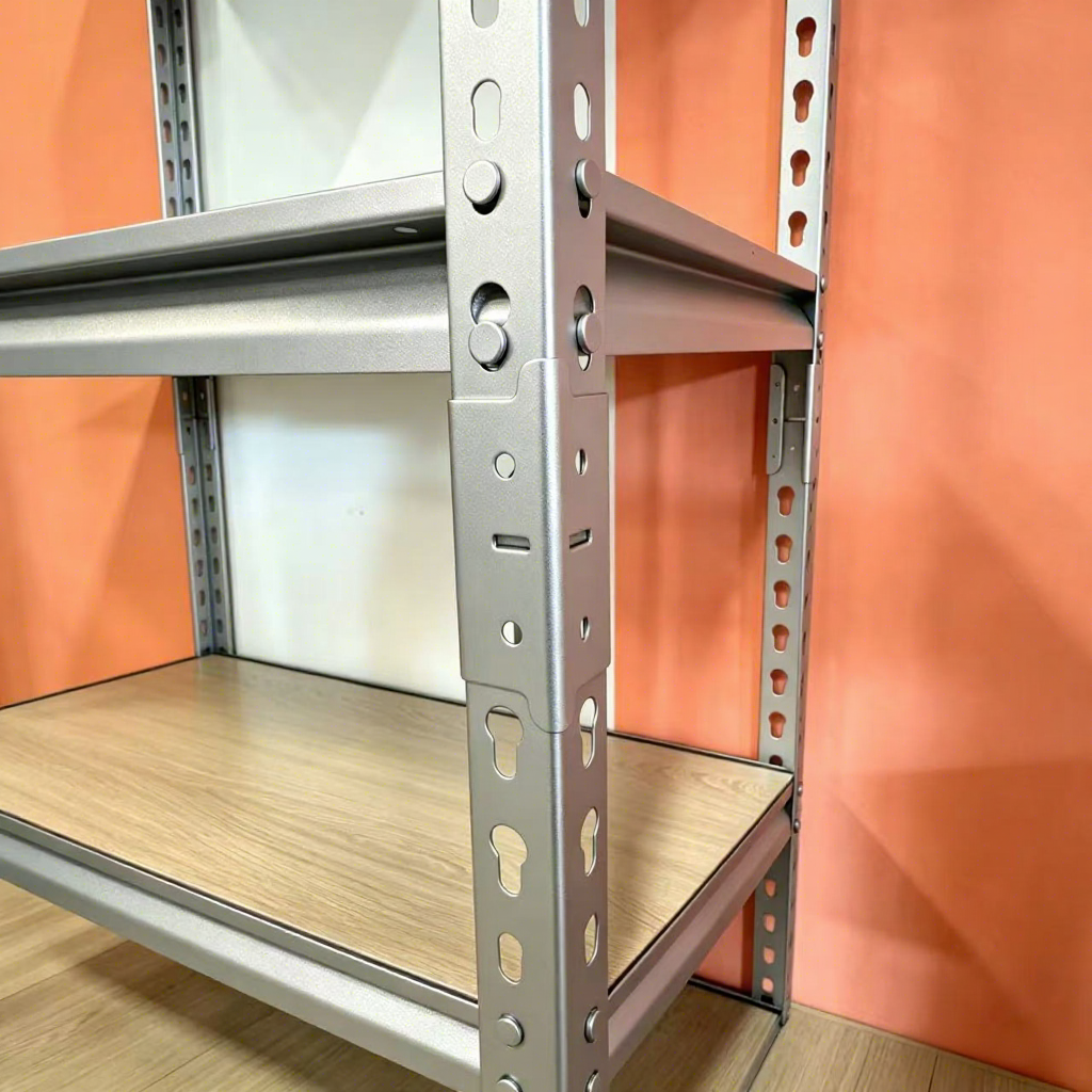 5 Tier Boltless Shelving Unit 150kg Per Layer Black Metal Storage Rack With MDF Board For Garage Warehouse