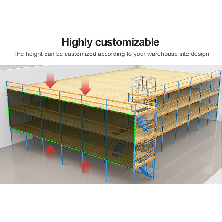 Manufacturer's Steel-Structured Corrosion Protected Powder Coated High Load Bearing Mezzanine Storage System Rack Racks