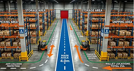 Integrated warehouse storage logistics plan