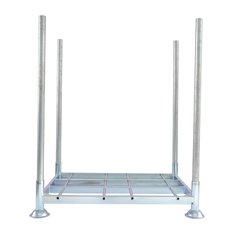 Easy Transport Corrosion Protection Steel Pallet Galvanized Zinc Stacking Post Demountable Rack for Cargo Storage OEM Supplier