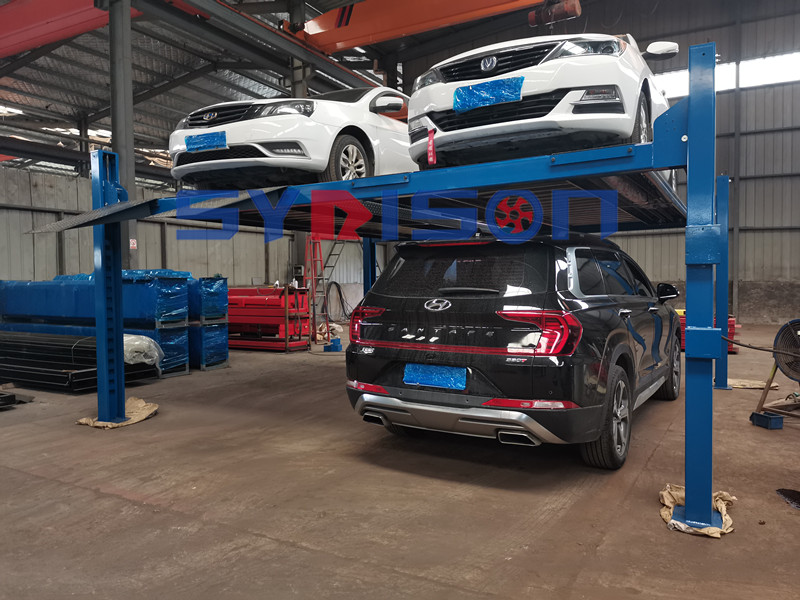 Automatic Smart Parking Solution 4 Post Double Deck Car Lift System High Efficiency Mechanical Car Storage Rack for Garage Store