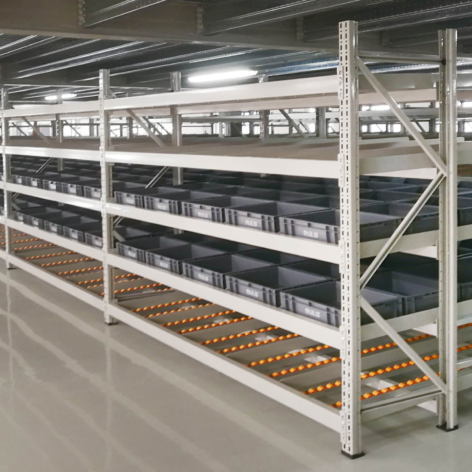 High Density Heavy Duty 5 Cold Rolled Steel Powder Coated Flow Rack Warehouse Storage Carton Pallet Gravity Shelves Customized