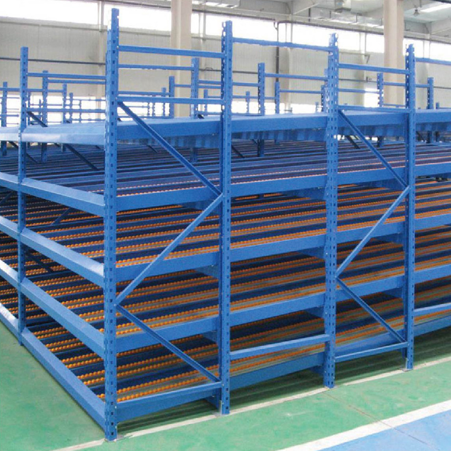 High Density Heavy Duty 5 Cold Rolled Steel Powder Coated Flow Rack Warehouse Storage Carton Pallet Gravity Shelves Customized