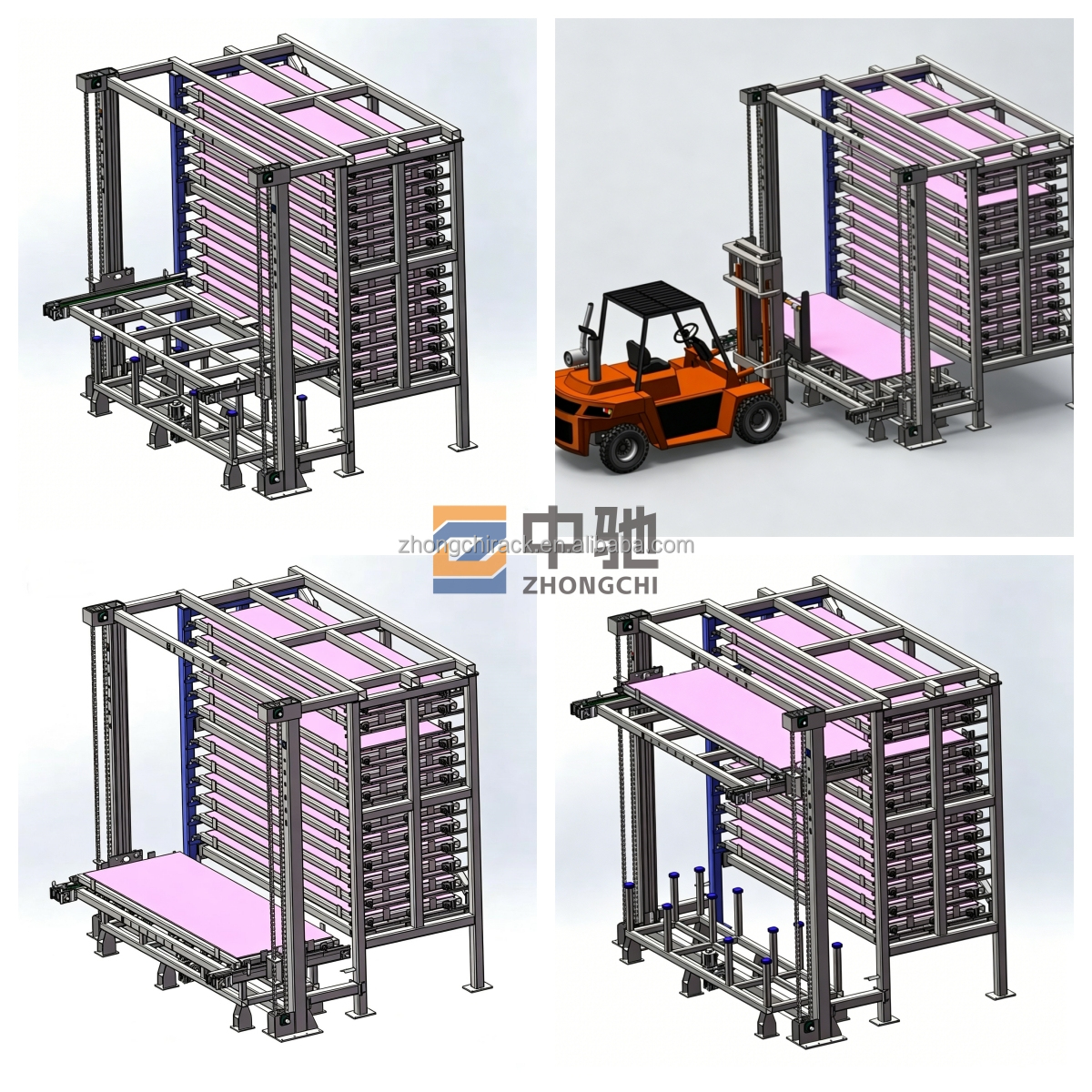 Intelligent Automated Warehouse System Steel Sheet Metal Storage Rack 8-Layer Heavy Duty Corrosion Protection High Load Capacity
