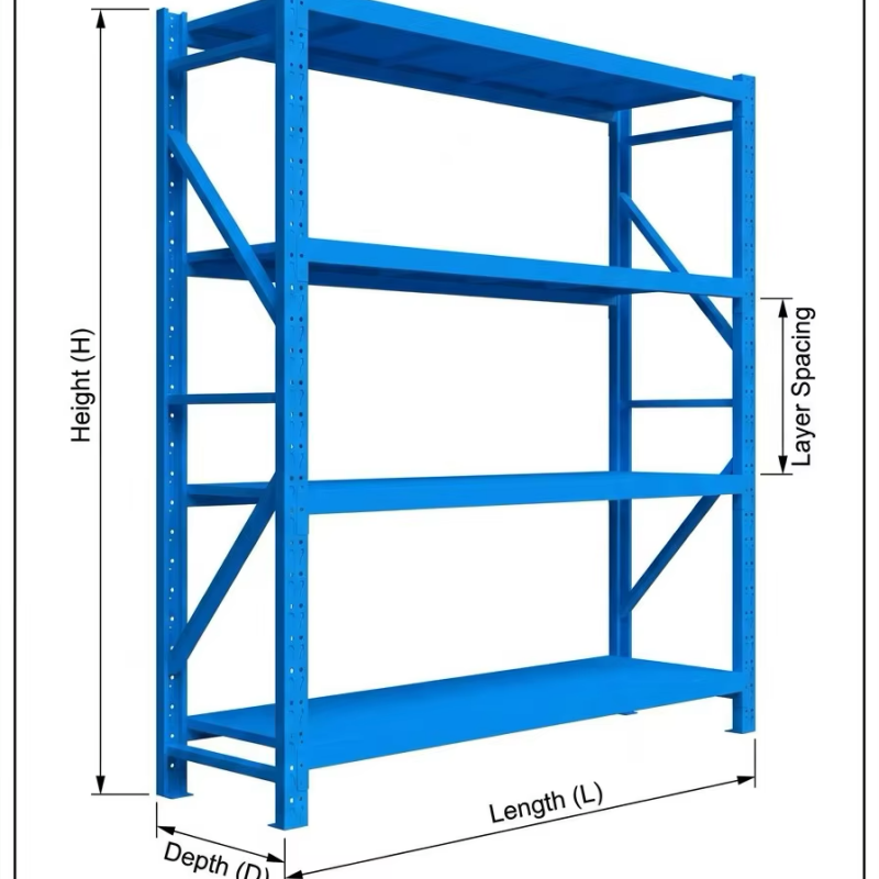 Heavy Duty 4 Tier Cold Rolled Steel Anti-corrosion Powder Coated Shelving Unit Adjustable Utility Shelves Garage Storage Rack