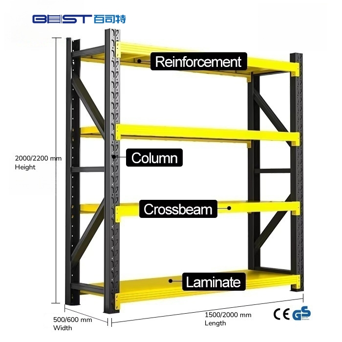Customizable Industrial Steel Metal Shelving Shelves Adjustable Bolts Garage Warehouse Rack for Pallet Stacking Racks Shelves
