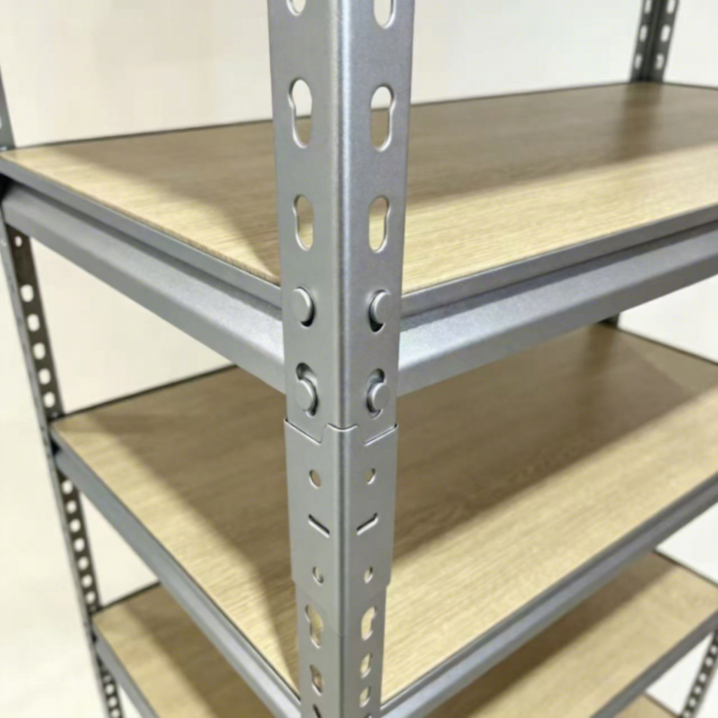 5 Tier Heavy Duty Boltless Shelving Unit 150kg Per Layer Metal Storage Rack With MDF Board For Garage Warehouse