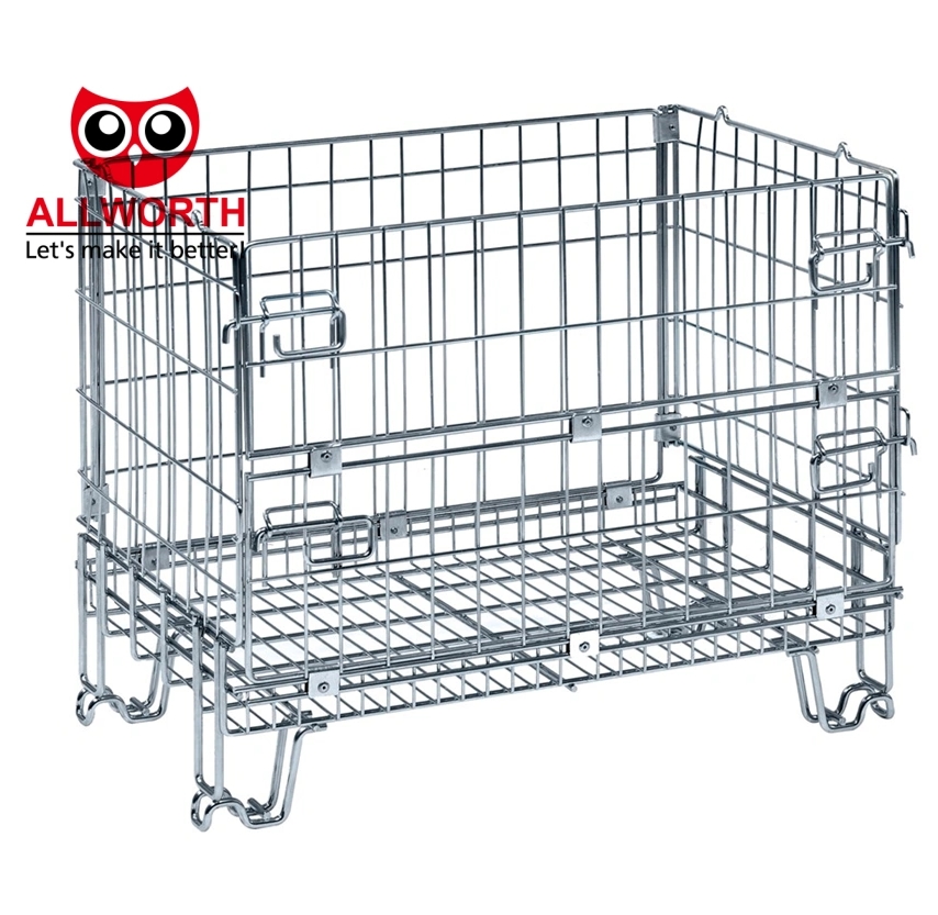 High Quality Steel Wire Mesh Pallet Cage Container for Storage
