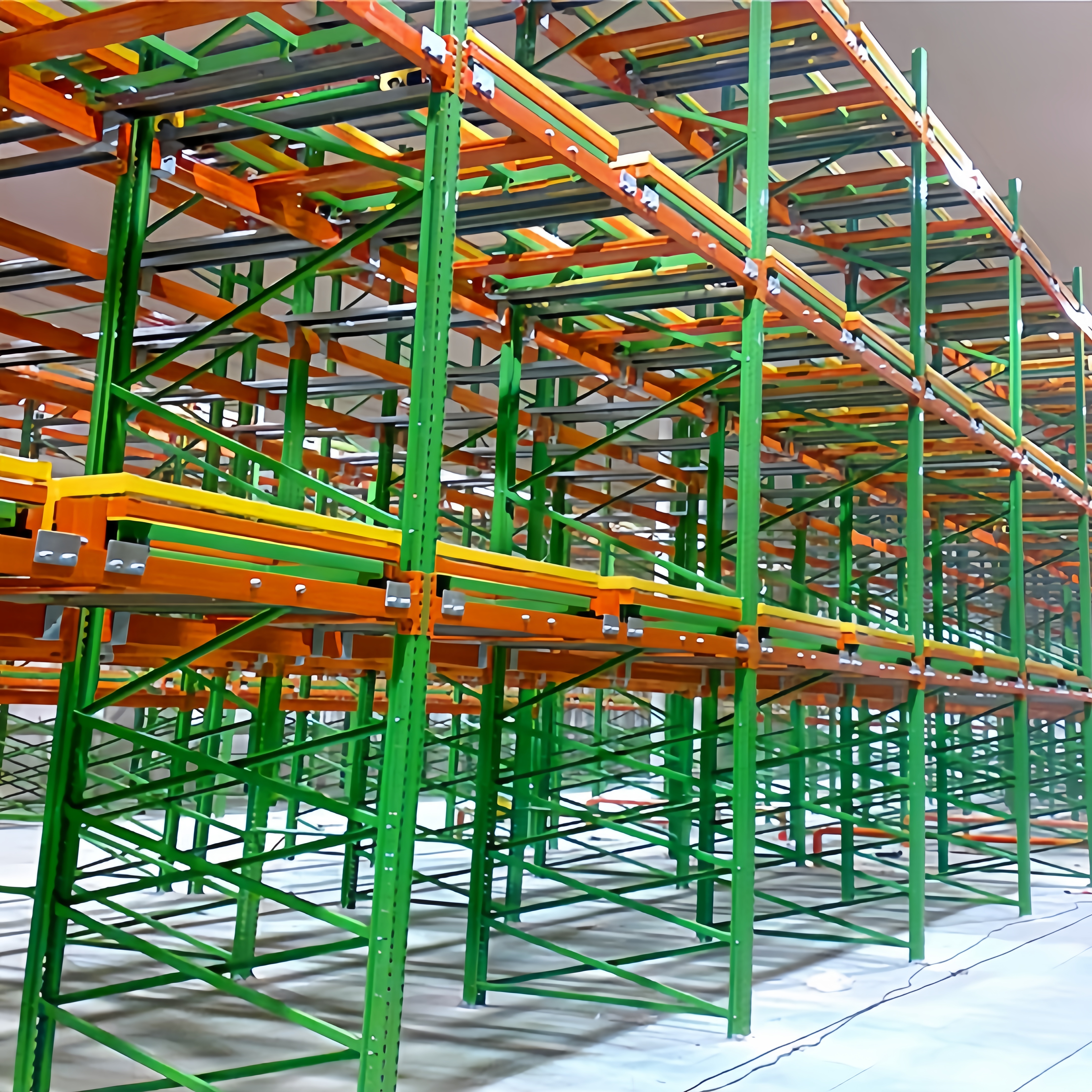 Cold Storage Warehouse Metal Push-Back Pallet Racking System Cargo &amp; Storage Equipment