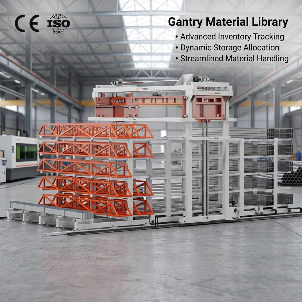 Gantry Type Material Warehouse | Heavy Duty Long Storage Rack for Steel Pipes Bars &amp; Profiles | 8m Height