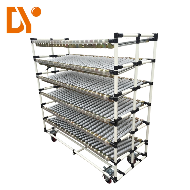 Customization Industrial Heavy Duty Adjustable Sliding Carbon Steel White/Black Gravity Flow Pipe Racks Wheels for Warehouse