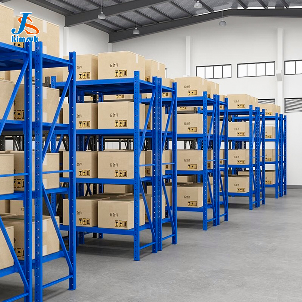 Racking Adjustable Metal Boltless Shelf and Racks Warehouse Storage Medium Duty Metal Rack Shelf