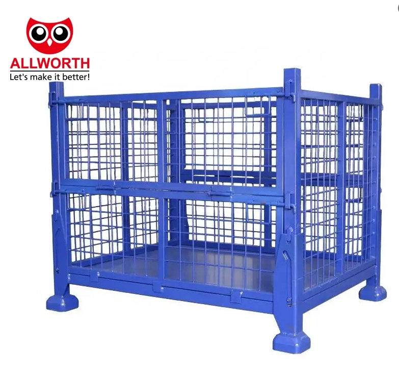 High Quality Steel Wire Mesh Pallet Cage Container for Storage