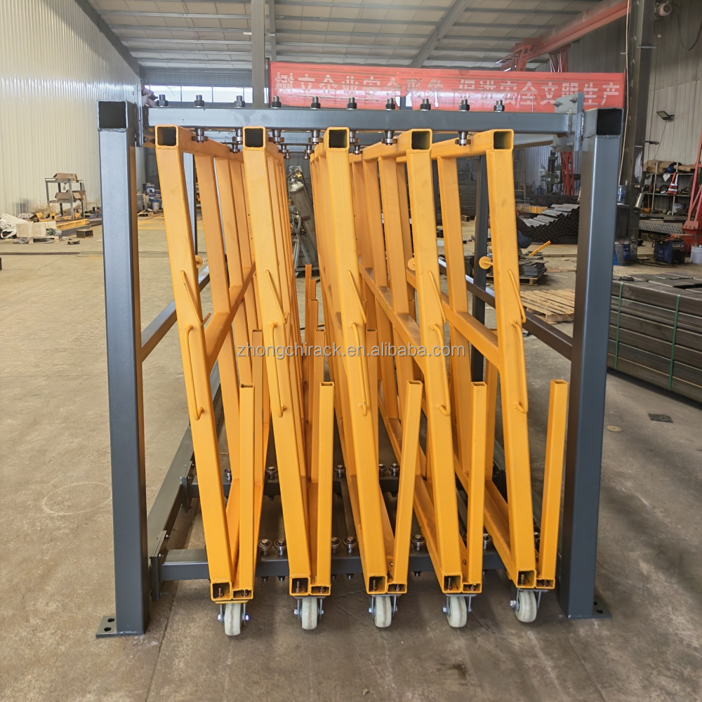 Heavy Load 8-Layer Adjustable Vertical Roll Out Sheet Rack with Wheels for Steel Aluminum and Panel Material Storage
