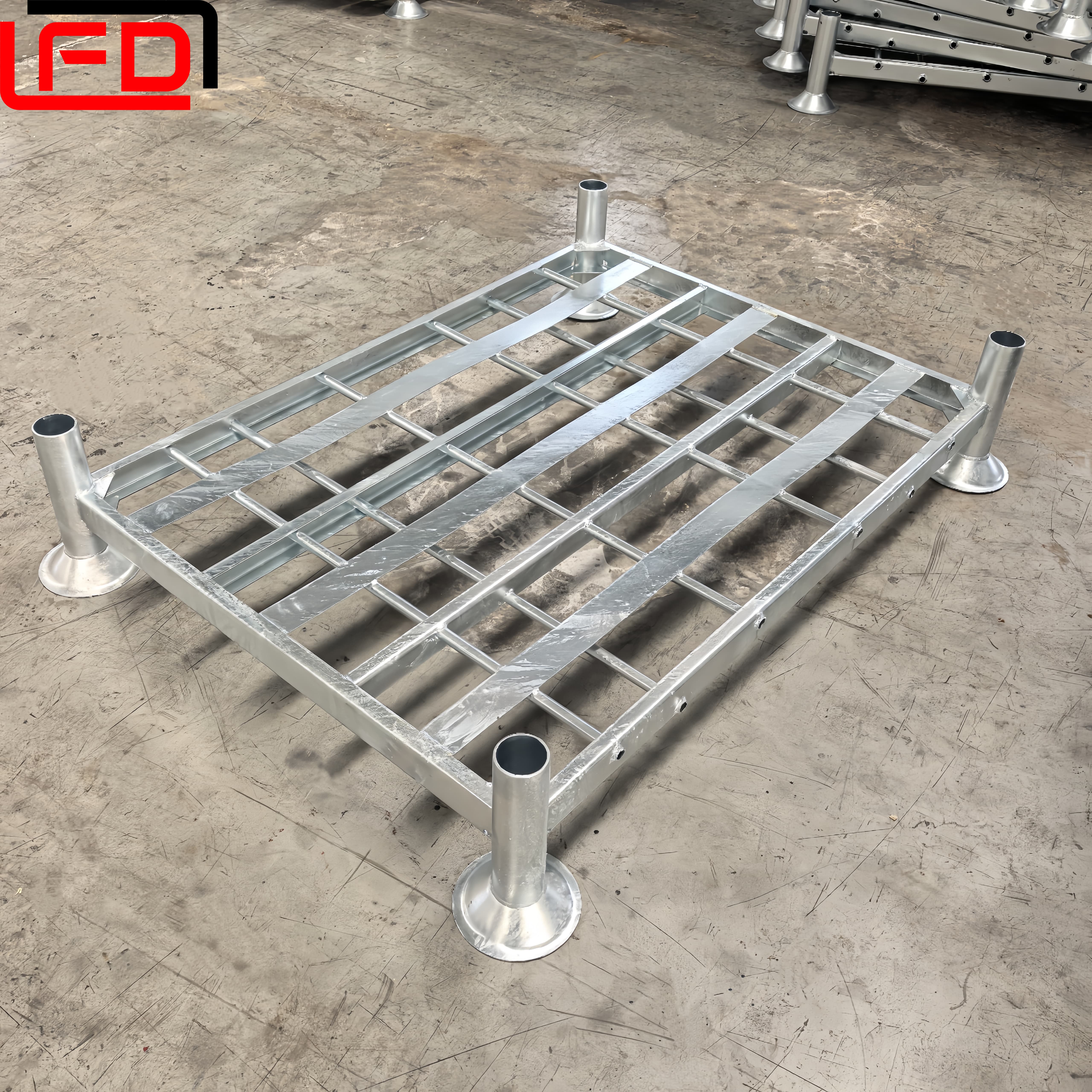 Dip Galvanized Industrial Storage Logistic Equipment Pallet Rack Warehouse Stackable Post Pallet Metal Pallet