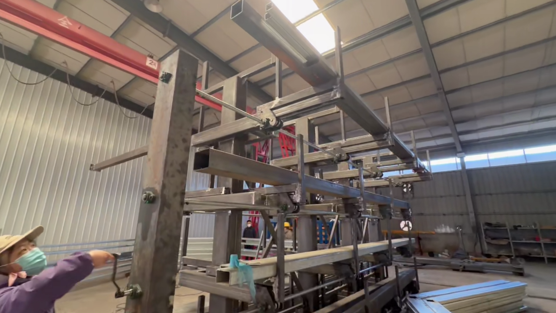 Heavy Load 8-Layer Adjustable Vertical Roll Out Sheet Rack with Wheels for Steel Aluminum and Panel Material Storage