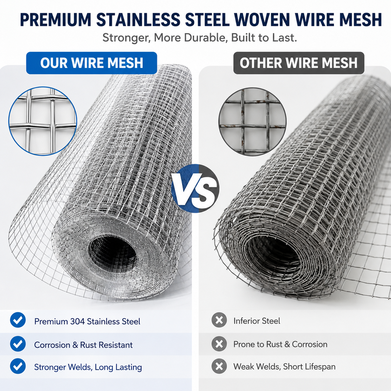 Galvanized Welded Wire Mesh Roll Hardware Cloth Square Grid Garden Fence Animal Cage Screen Wholesale Manufacturer